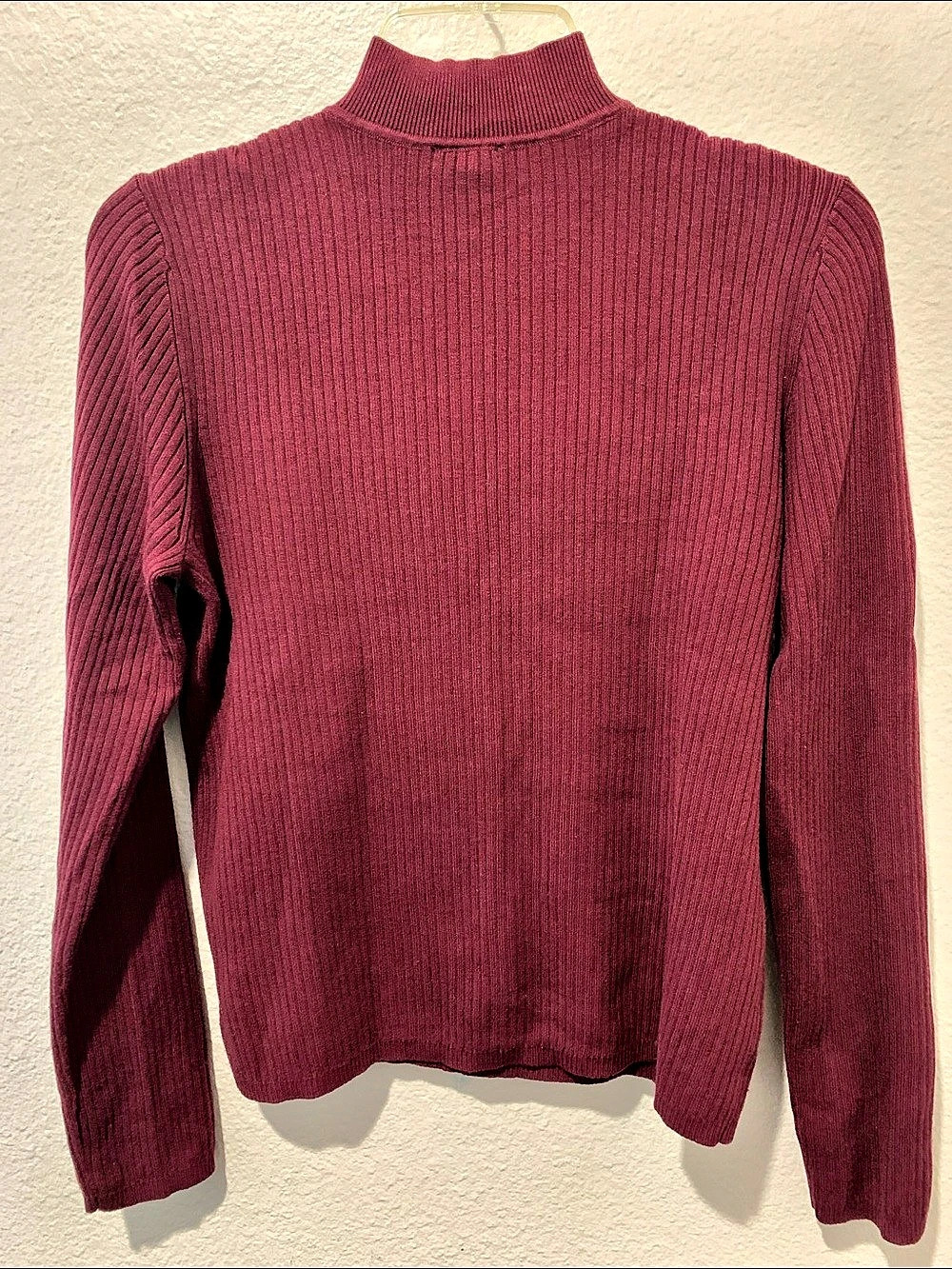 Talbots Ribbed Button Mockneck Sweater Red Size Large - Picture 2 of 5